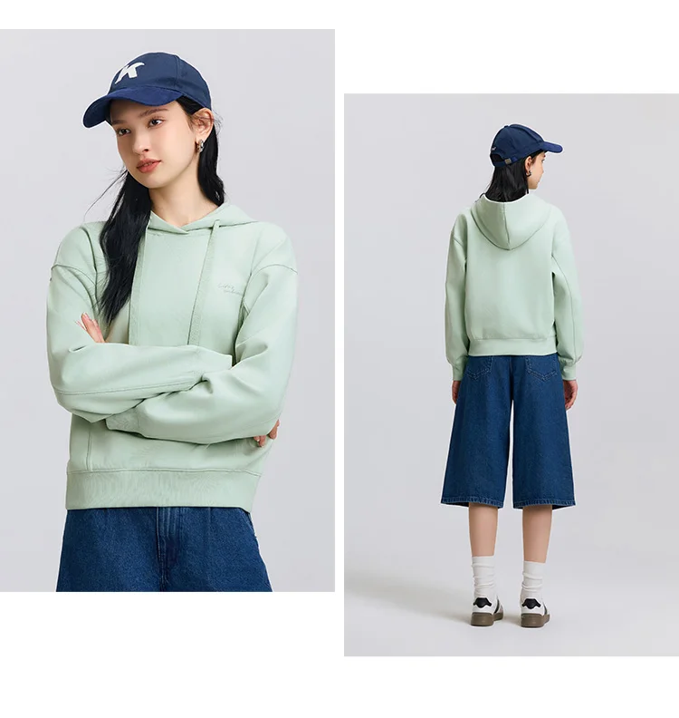 Semir Embroidered Hoodies Soft Texture Women Spring Casual Sweatshirt Fashion Comfort Loose Style Gentle Trend Cozy New 2026