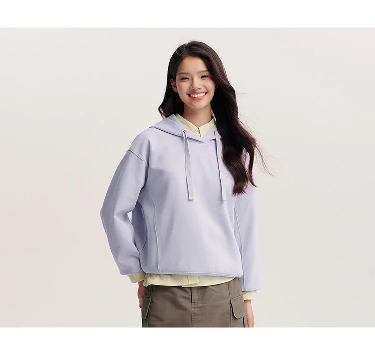 Semir Embroidered Hoodies Soft Texture Women Spring Casual Sweatshirt Fashion Comfort Loose Style Gentle Trend Cozy New 2026