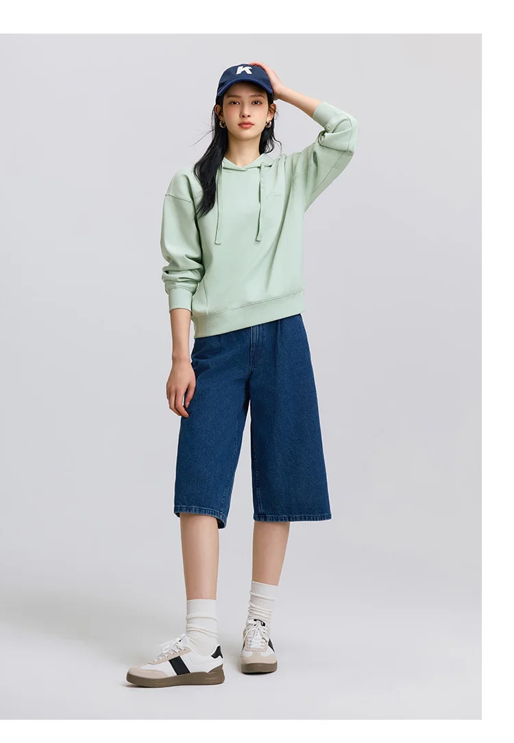 Semir Embroidered Hoodies Soft Texture Women Spring Casual Sweatshirt Fashion Comfort Loose Style Gentle Trend Cozy New 2026