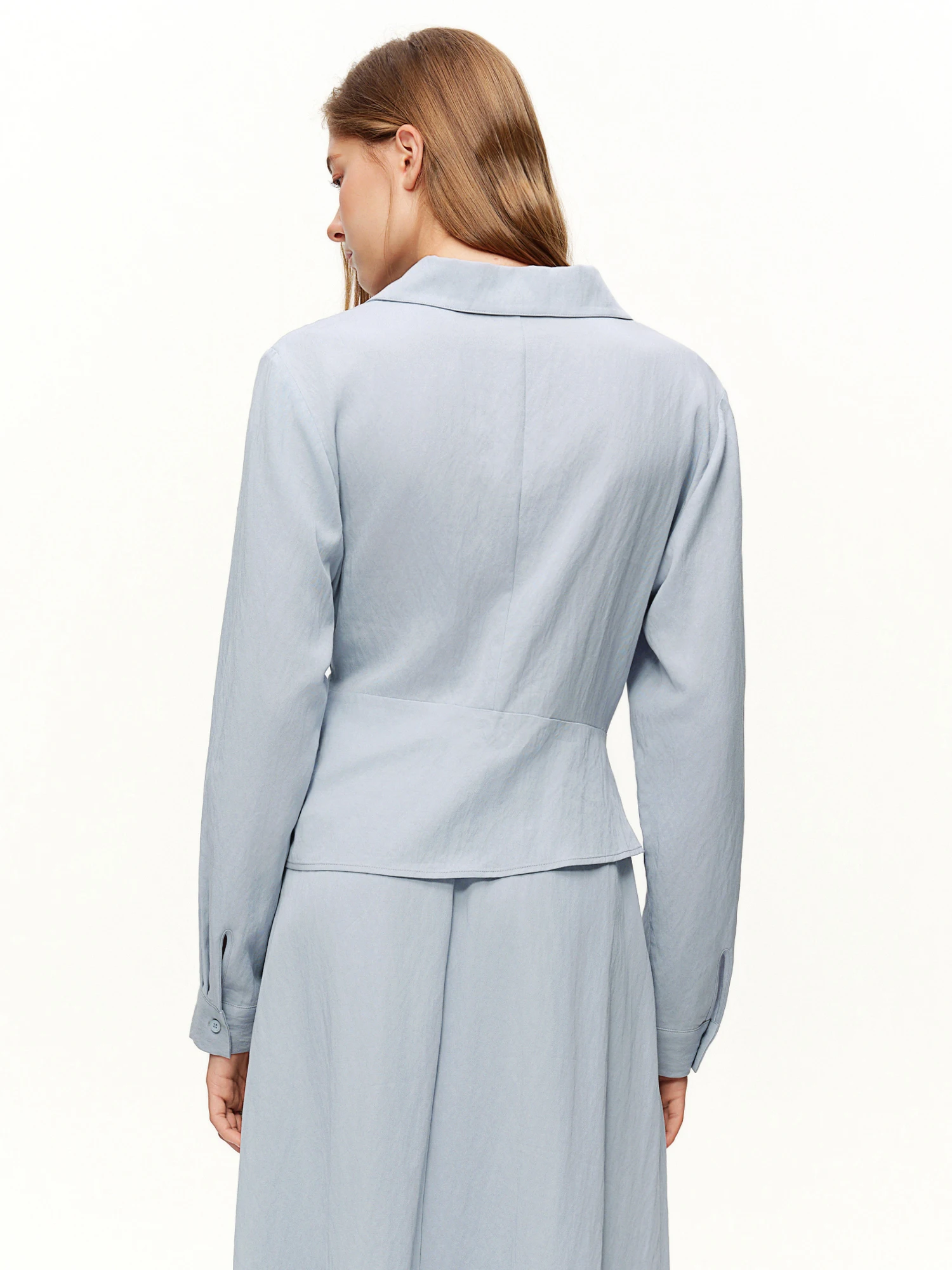 DUSHU 2026 Spring Women's Two Piece Set Design Shirt & High Waist Skirt Co-ord, Office Chic Minimalist Suit for Capsule Wardrobe