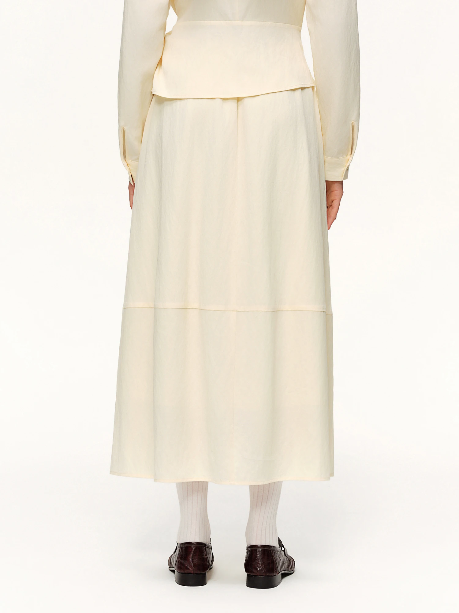 DUSHU 2026 Spring Women's Two Piece Set Design Shirt & High Waist Skirt Co-ord, Office Chic Minimalist Suit for Capsule Wardrobe