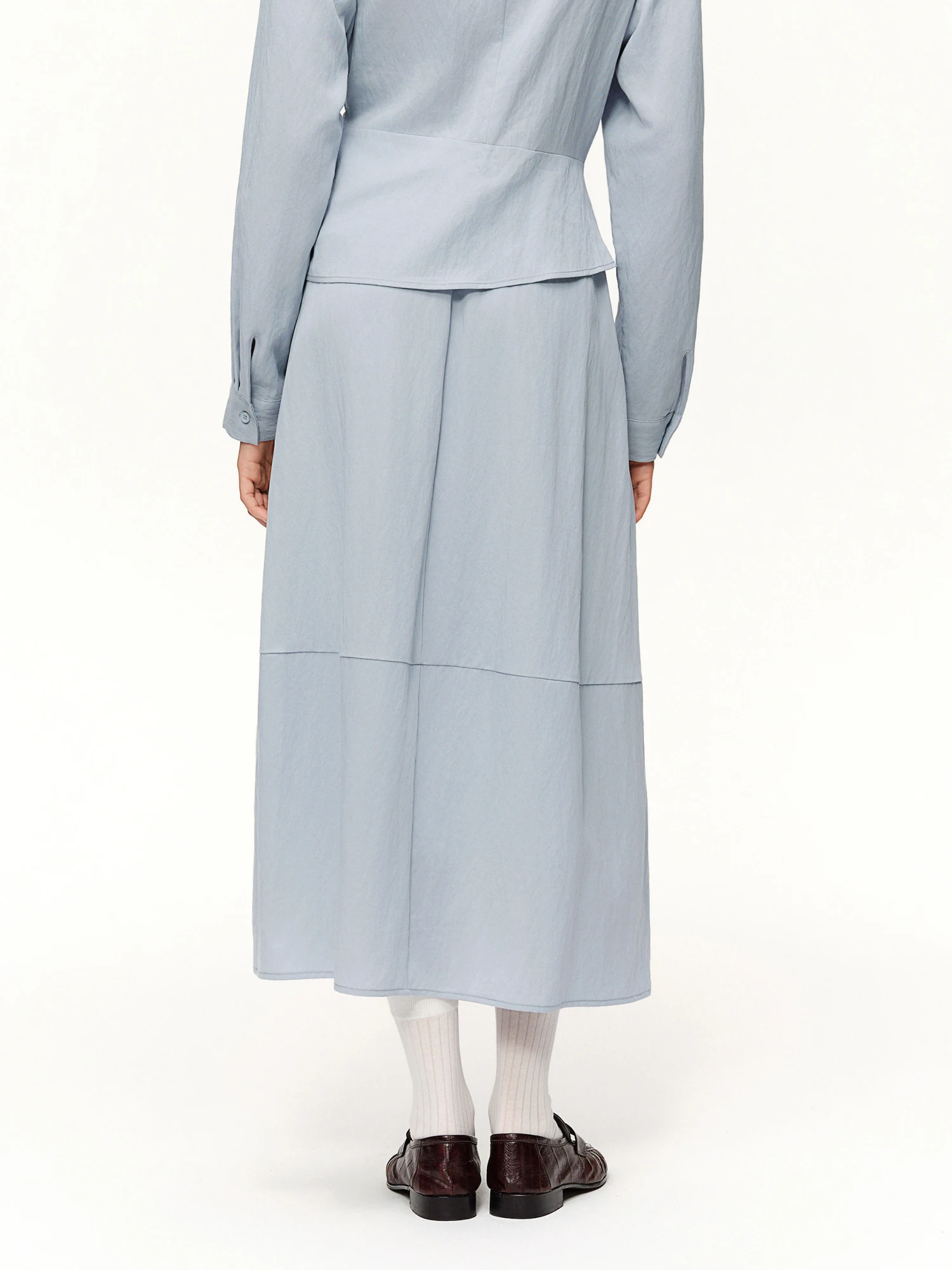 DUSHU 2026 Spring Women's Two Piece Set Design Shirt & High Waist Skirt Co-ord, Office Chic Minimalist Suit for Capsule Wardrobe
