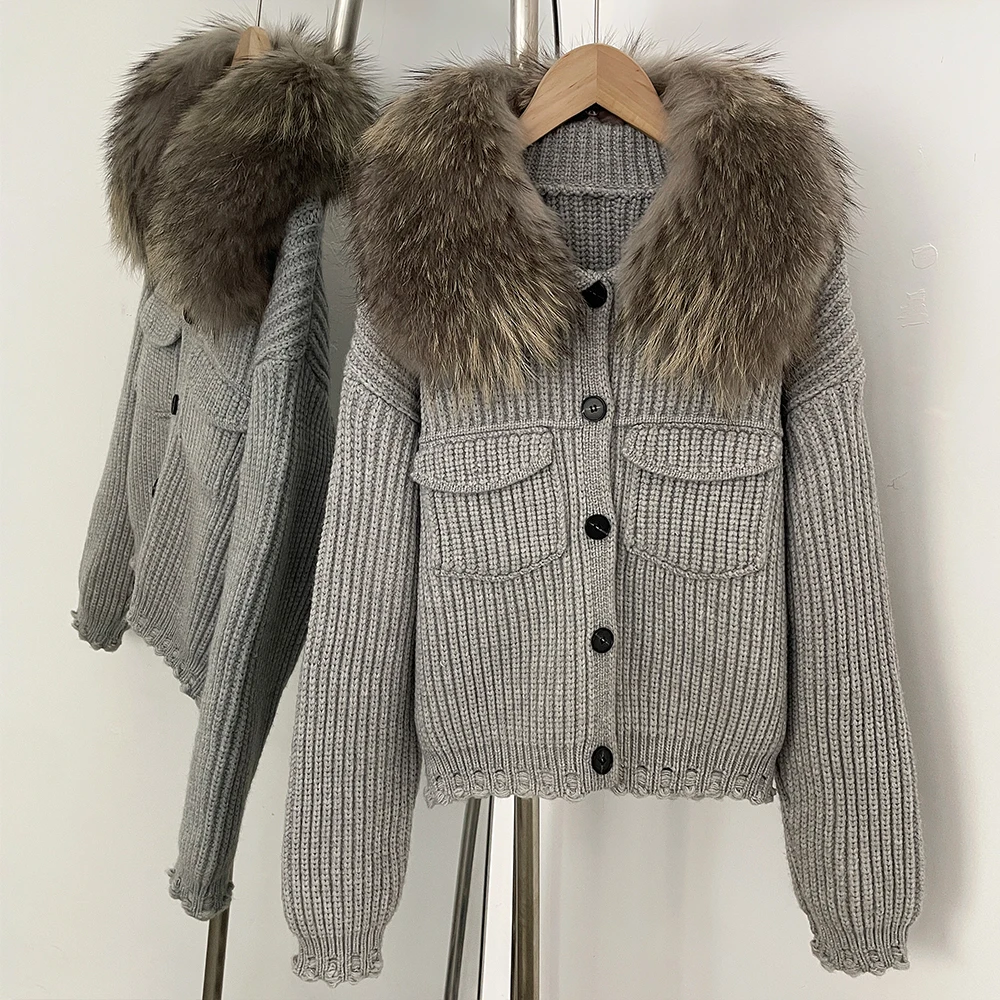 Reality Fur Pullovers Women's Sweater Women Trends 2025 Cardigan Femmes Blouse Autumn New Women's Clothing Women Winter Clothes