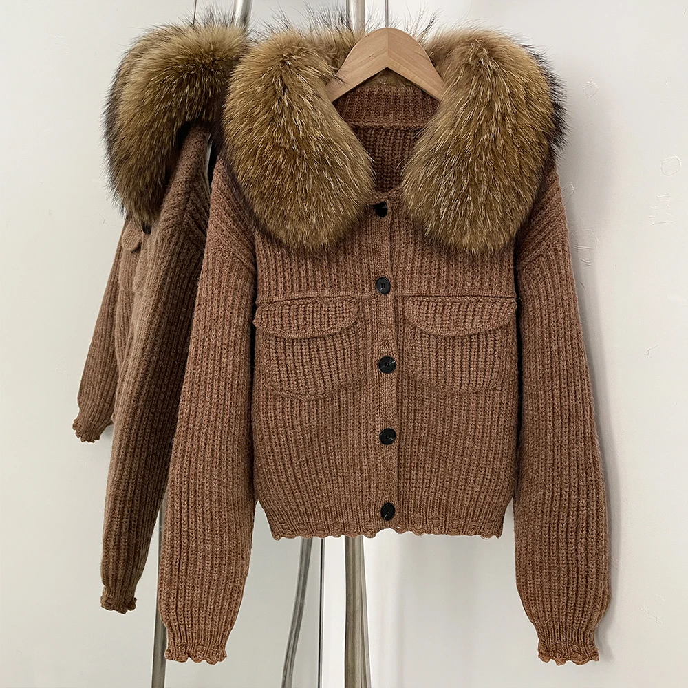 Reality Fur Pullovers Women's Sweater Women Trends 2025 Cardigan Femmes Blouse Autumn New Women's Clothing Women Winter Clothes