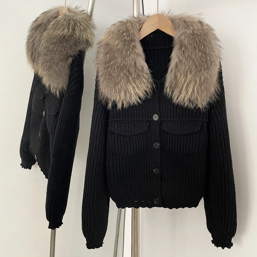 Reality Fur Pullovers Women's Sweater Women Trends 2025 Cardigan Femmes Blouse Autumn New Women's Clothing Women Winter Clothes
