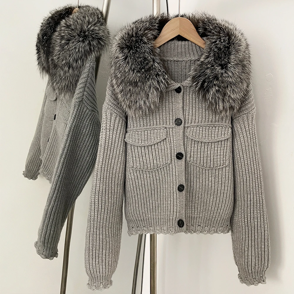 Reality Fur Pullovers Women's Sweater Women Trends 2025 Cardigan Femmes Blouse Autumn New Women's Clothing Women Winter Clothes