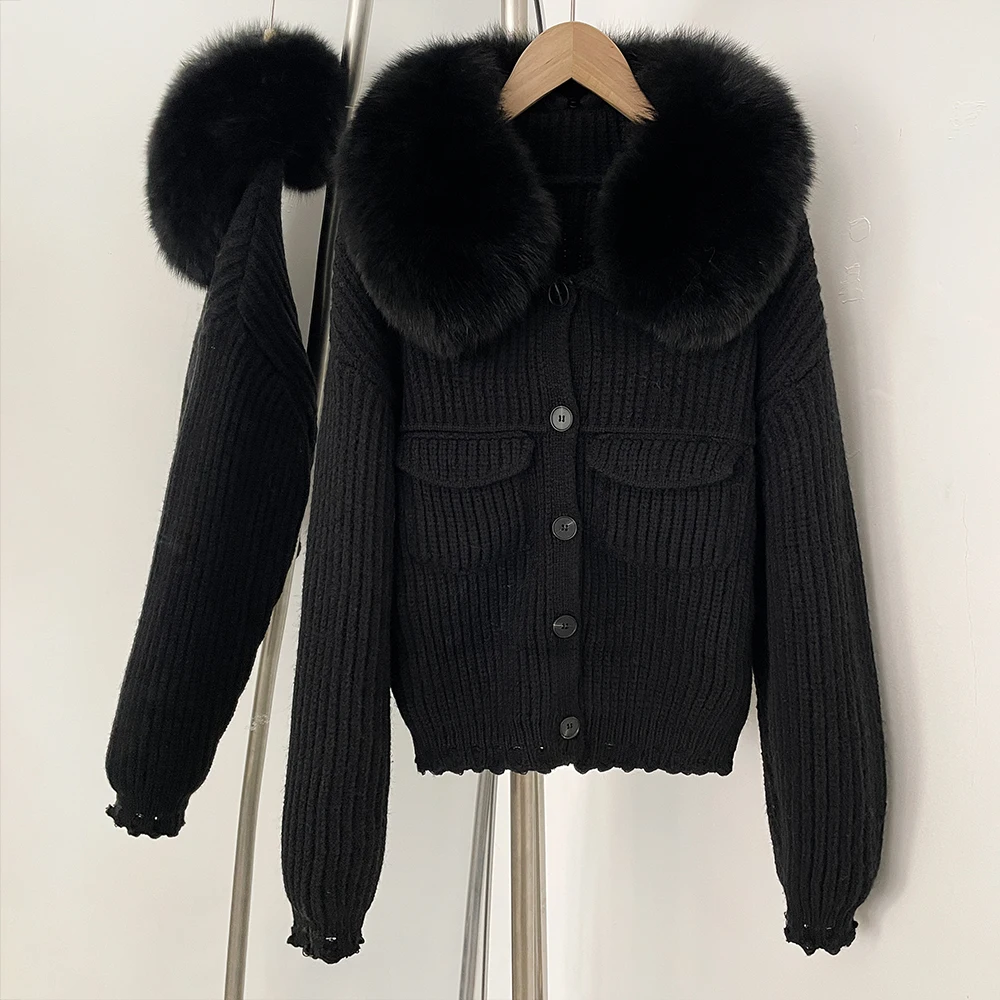 Reality Fur Pullovers Women's Sweater Women Trends 2025 Cardigan Femmes Blouse Autumn New Women's Clothing Women Winter Clothes