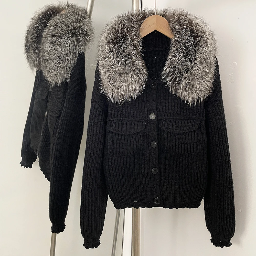 Reality Fur Pullovers Women's Sweater Women Trends 2025 Cardigan Femmes Blouse Autumn New Women's Clothing Women Winter Clothes