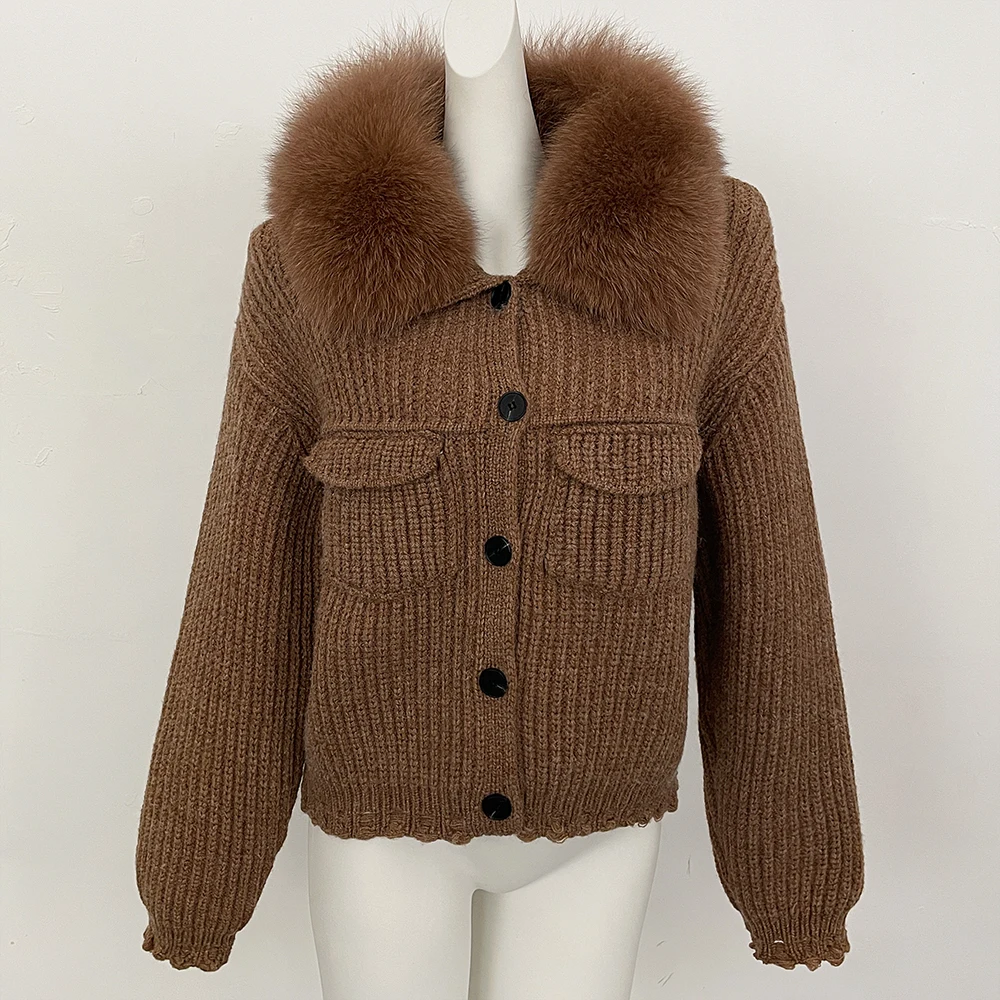 Reality Fur Pullovers Women's Sweater Women Trends 2025 Cardigan Femmes Blouse Autumn New Women's Clothing Women Winter Clothes
