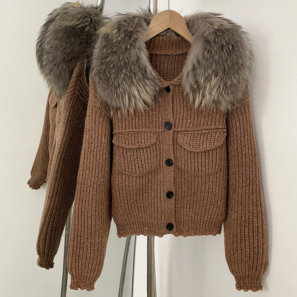 Reality Fur Pullovers Women's Sweater Women Trends 2025 Cardigan Femmes Blouse Autumn New Women's Clothing Women Winter Clothes