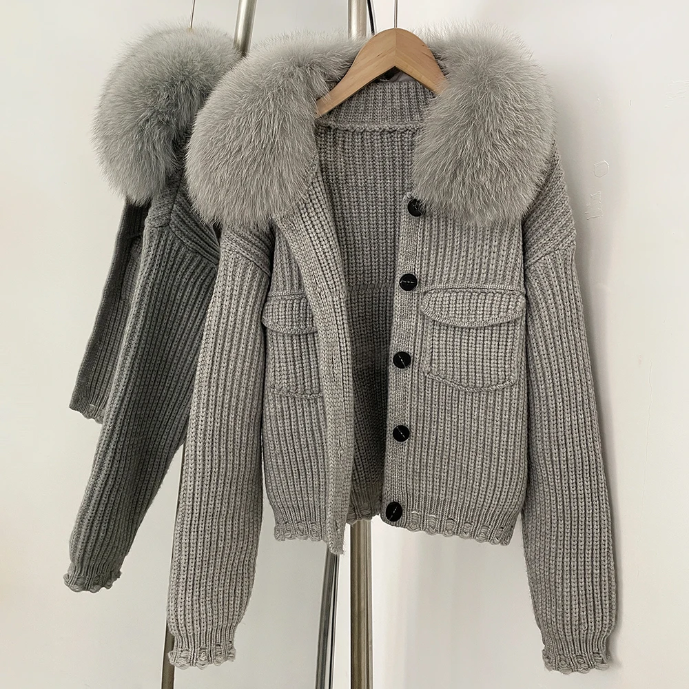 Reality Fur Pullovers Women's Sweater Women Trends 2025 Cardigan Femmes Blouse Autumn New Women's Clothing Women Winter Clothes