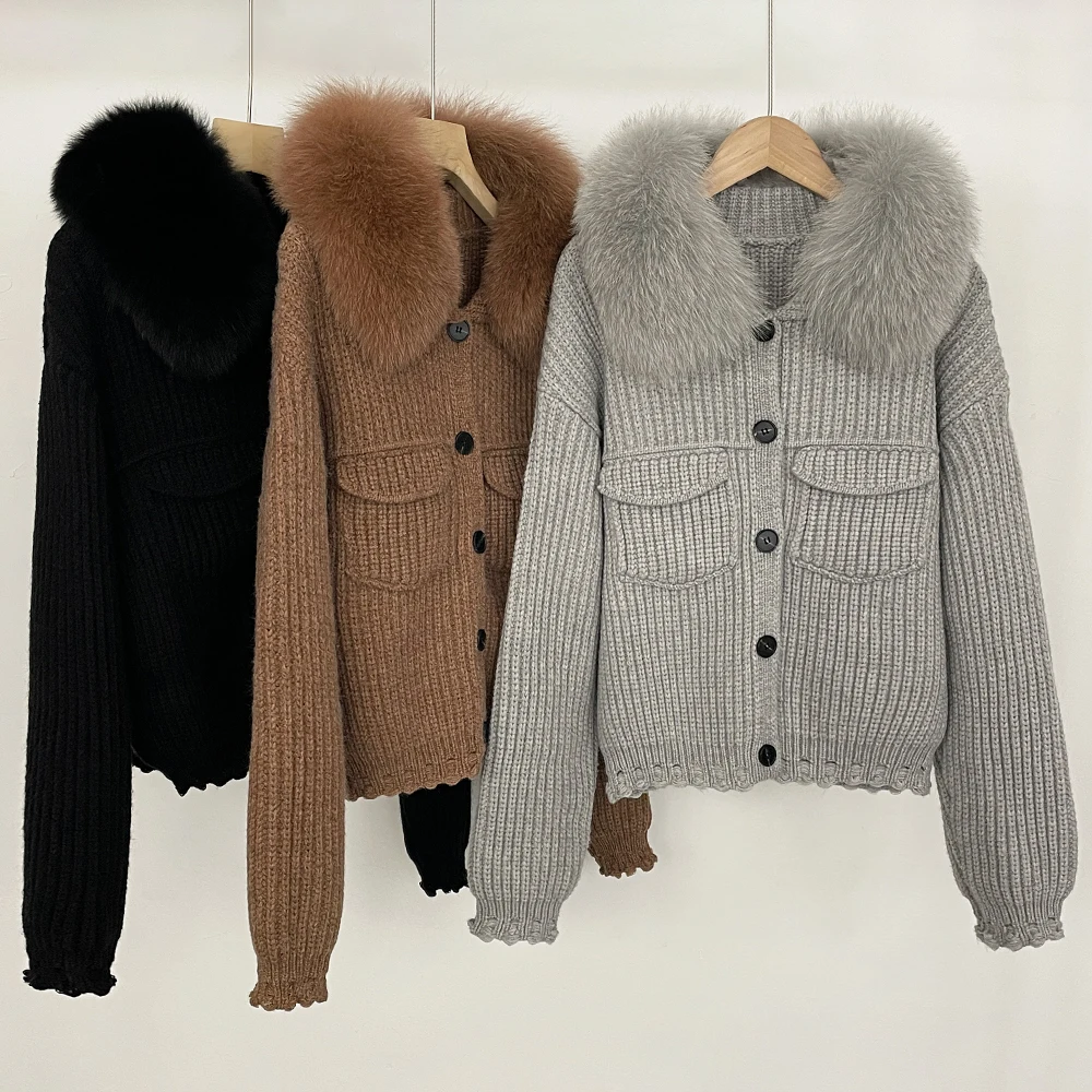 Reality Fur Pullovers Women's Sweater Women Trends 2025 Cardigan Femmes Blouse Autumn New Women's Clothing Women Winter Clothes