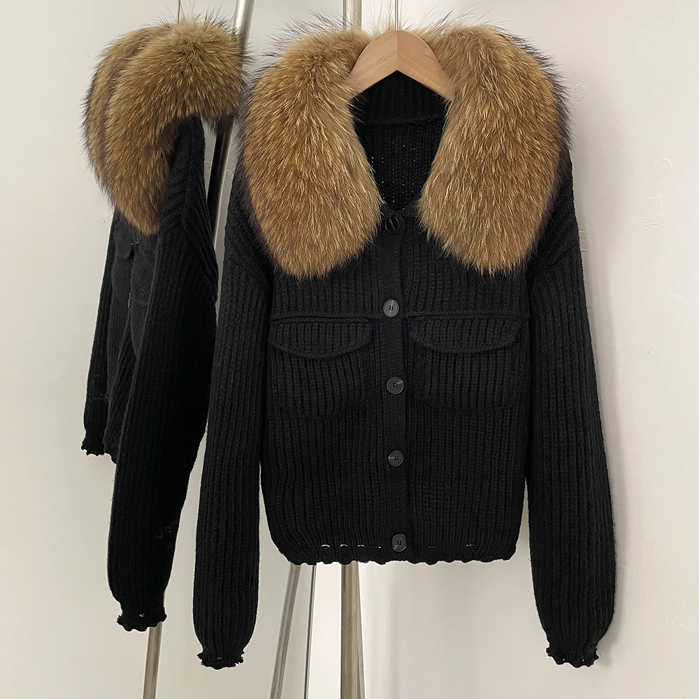 Reality Fur Pullovers Women's Sweater Women Trends 2025 Cardigan Femmes Blouse Autumn New Women's Clothing Women Winter Clothes