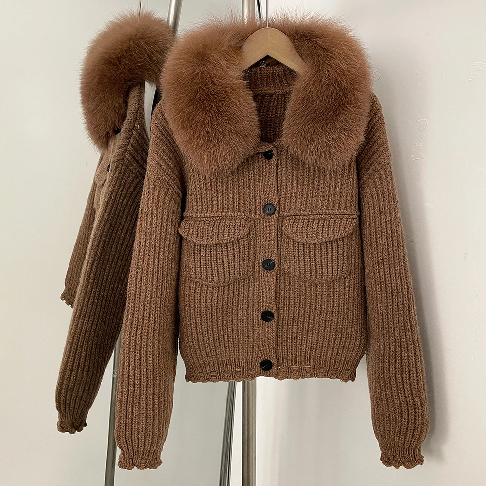Reality Fur Pullovers Women's Sweater Women Trends 2025 Cardigan Femmes Blouse Autumn New Women's Clothing Women Winter Clothes
