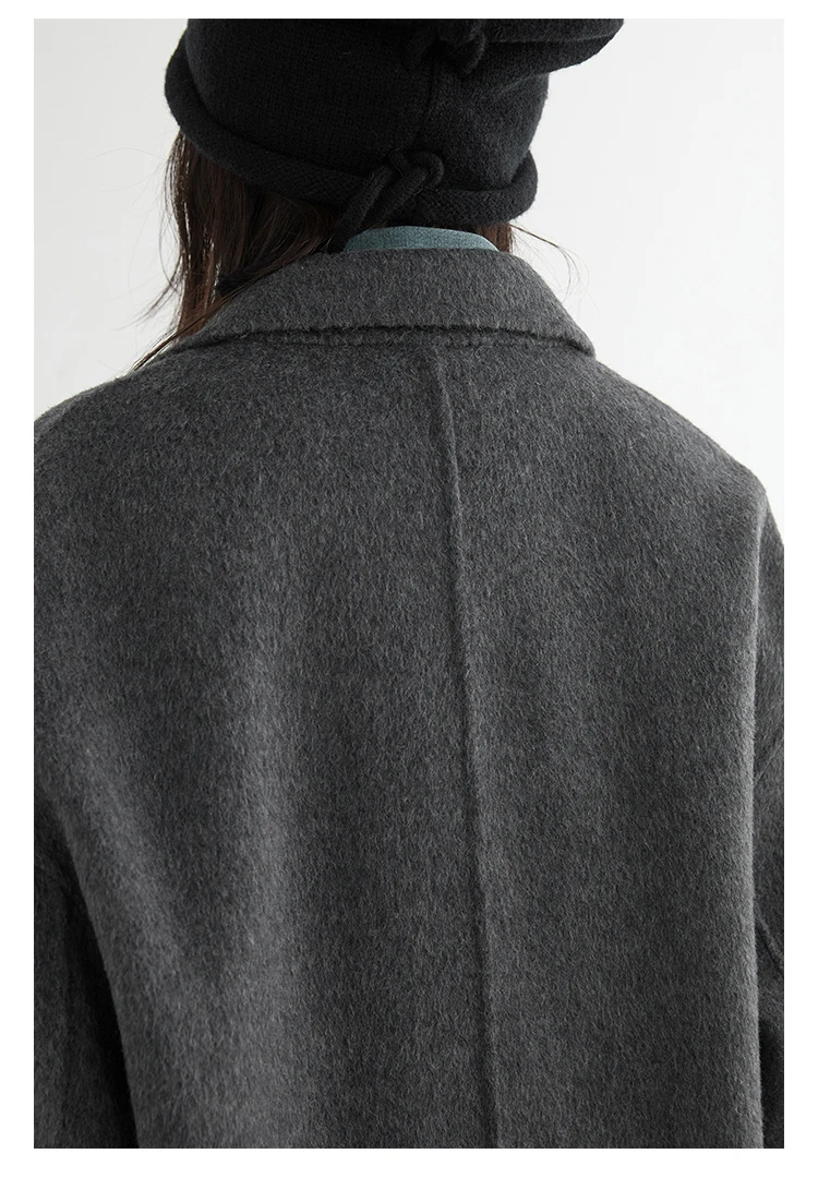 CHIC VEN New Women Woolen Coat Loose Solid Mid-length Double-sided Oversized Office Ladies Jackets Outerwear Autumn Winter 2026