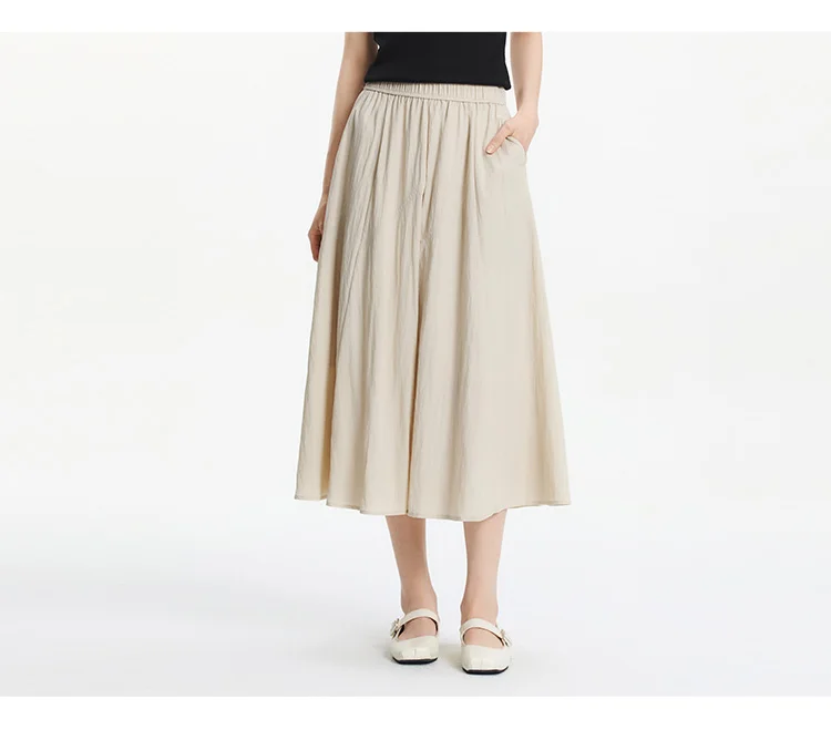 Semir Womens Skirt 2026 Elastic Waist Draped Split A Line Tops Loose Casual Style Soft Elegant Comfortable Daily Wear