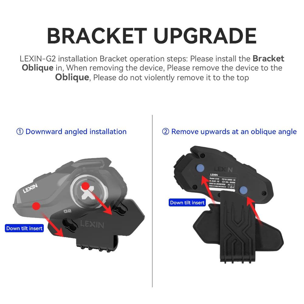 Lexin G2P Motorcycle Intercom Helmet Bluetooth Headsets,Handsfree Communicator Up to 6 Riders Interphone with FM Radio