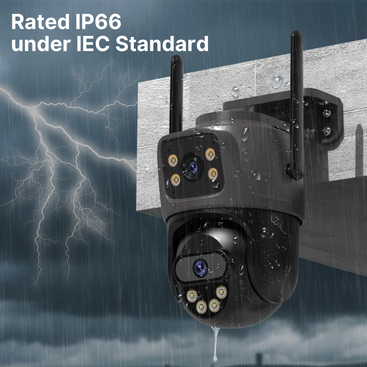 WONSDAR WIFI IP Camera Outdoor Dual Lens Security Camera 4K 8MP Ai Human Detection Security Protection Waterproof Camera PTZ ICsee