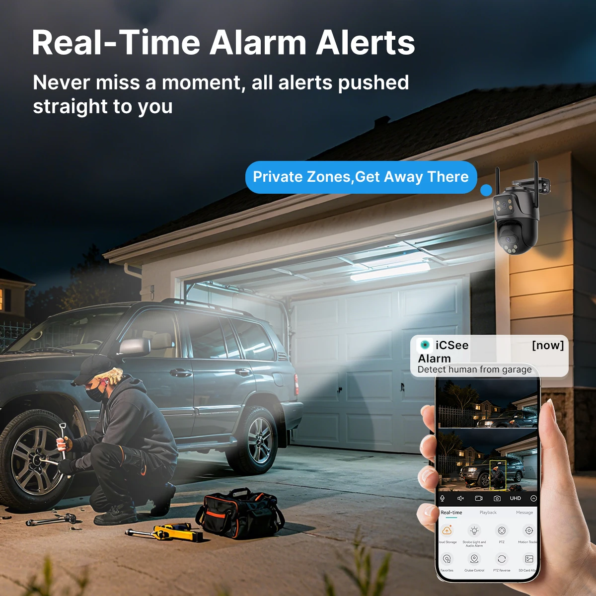 WONSDAR WIFI IP Camera Outdoor Dual Lens Security Camera 4K 8MP Ai Human Detection Security Protection Waterproof Camera PTZ ICsee