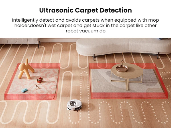 Lefant M320 6000Pa Powerful Suction Robot Vacuum Cleaner with Mop ,210 Mins Runtime,800ML Visible Dustbin,Carpet Detection