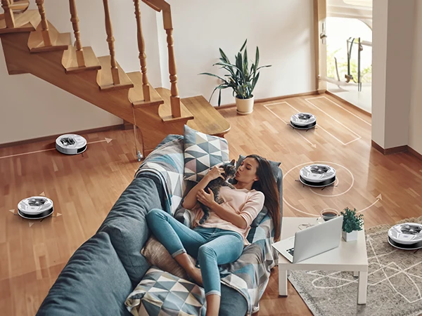 Lefant M320 6000Pa Powerful Suction Robot Vacuum Cleaner with Mop ,210 Mins Runtime,800ML Visible Dustbin,Carpet Detection