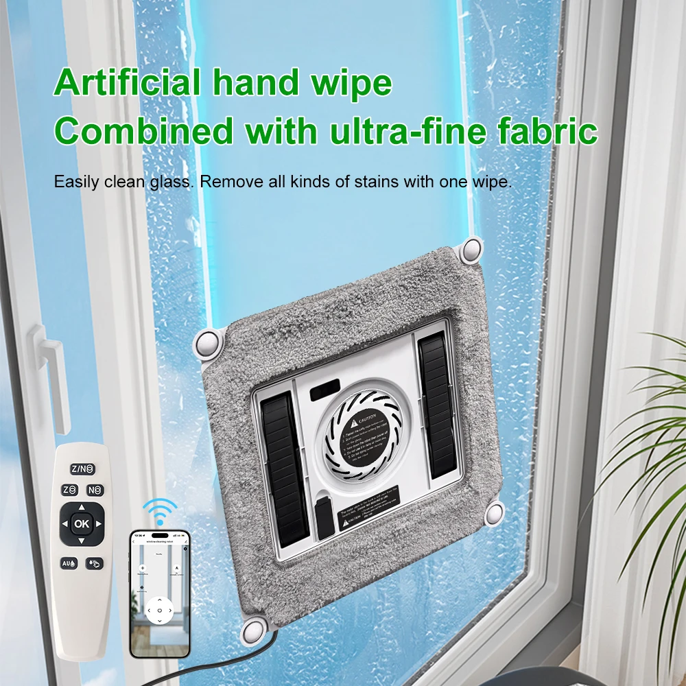PuRuiKai Robot Electric Automatic Window Cleaning Robotic , With APP/Remote Control,With Voice Broadcast Two-way Automatic Spray