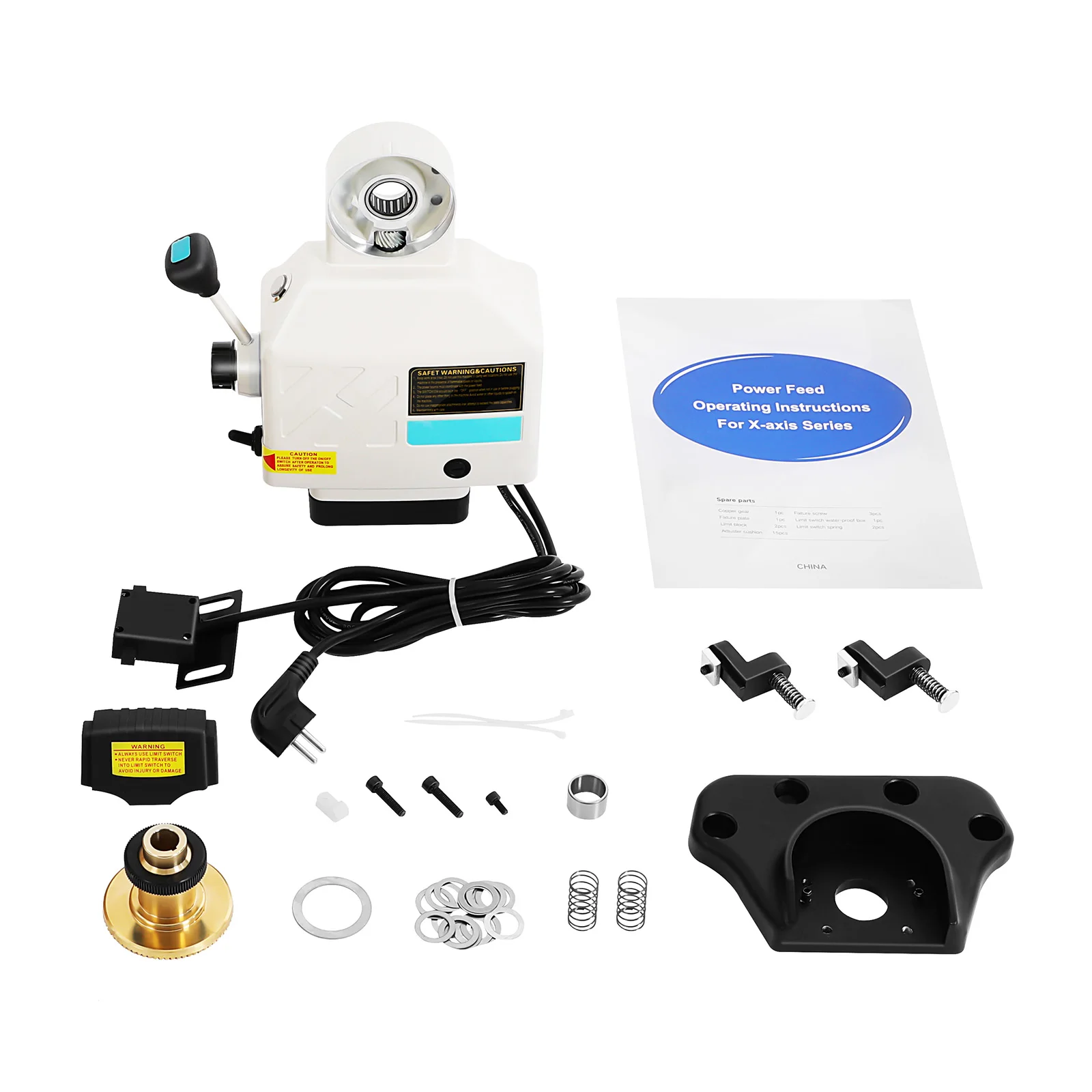 Power Feed For Milling Machine,220V Portable Adjustable Speed X-Axis Power Feed Drive Feed Kit,Positive And Negative Commutation