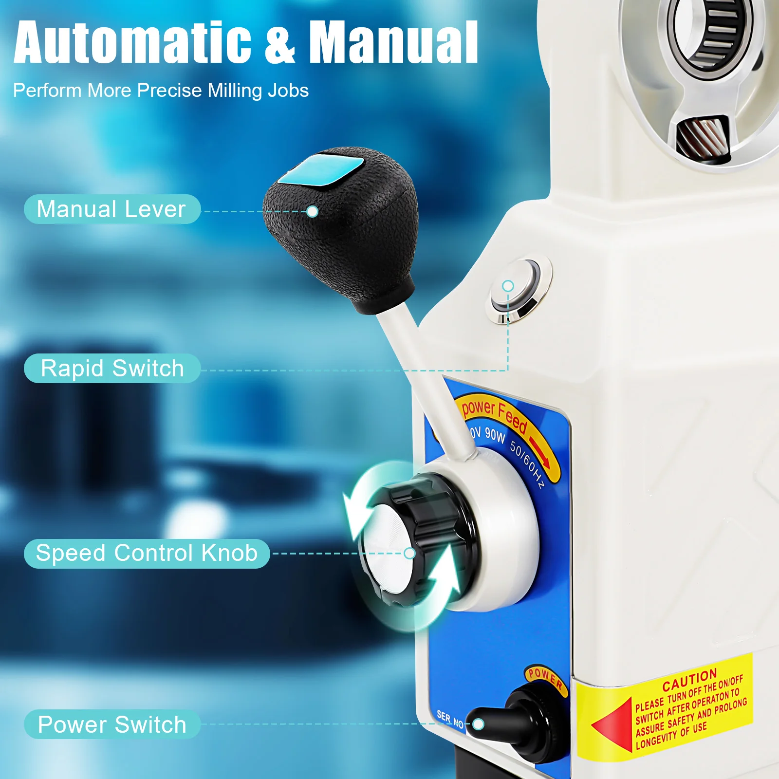 Power Feed For Milling Machine,220V Portable Adjustable Speed X-Axis Power Feed Drive Feed Kit,Positive And Negative Commutation