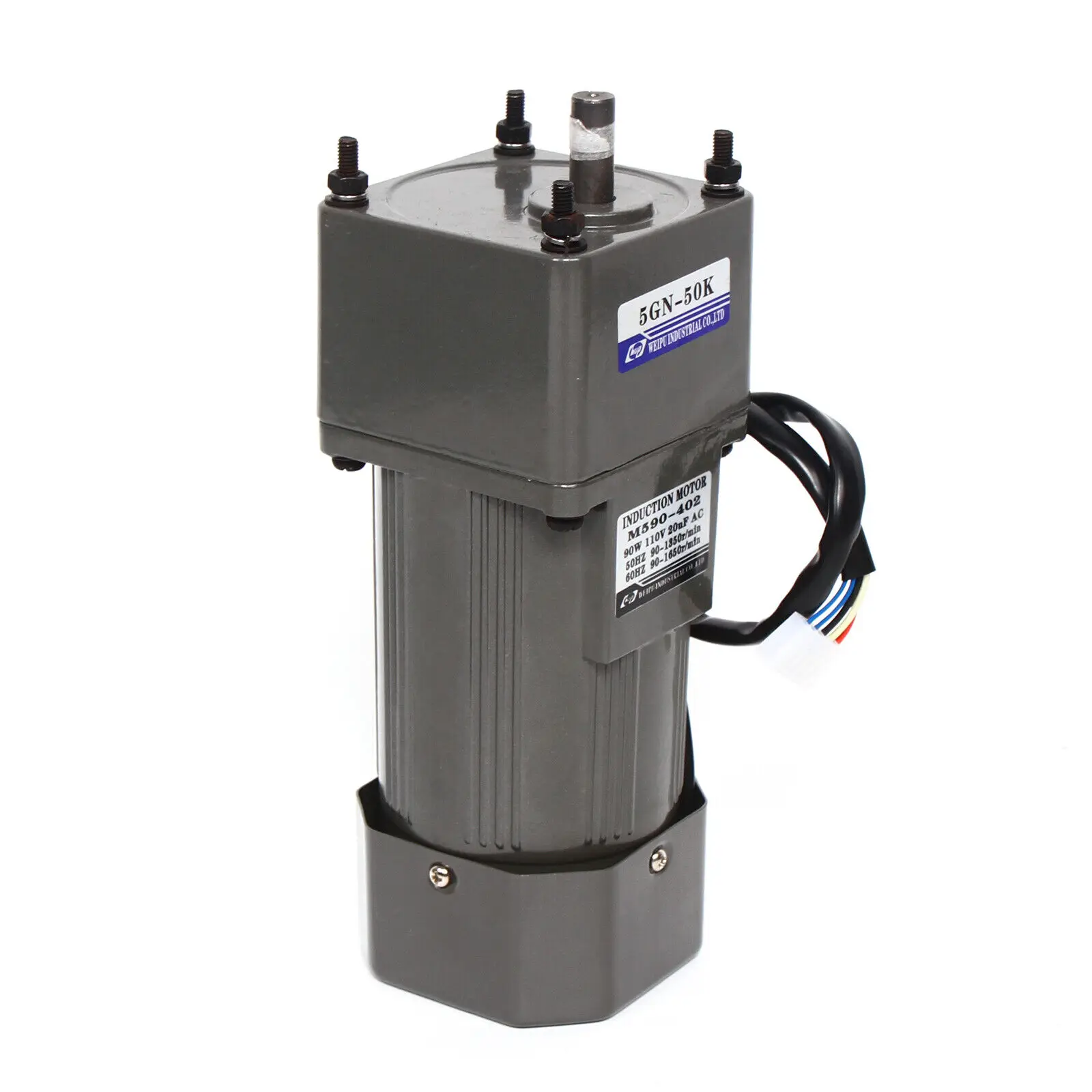 90W 220V AC 50K Gear Motor Reducer Electric Variable Speed Controller 0-27RPM