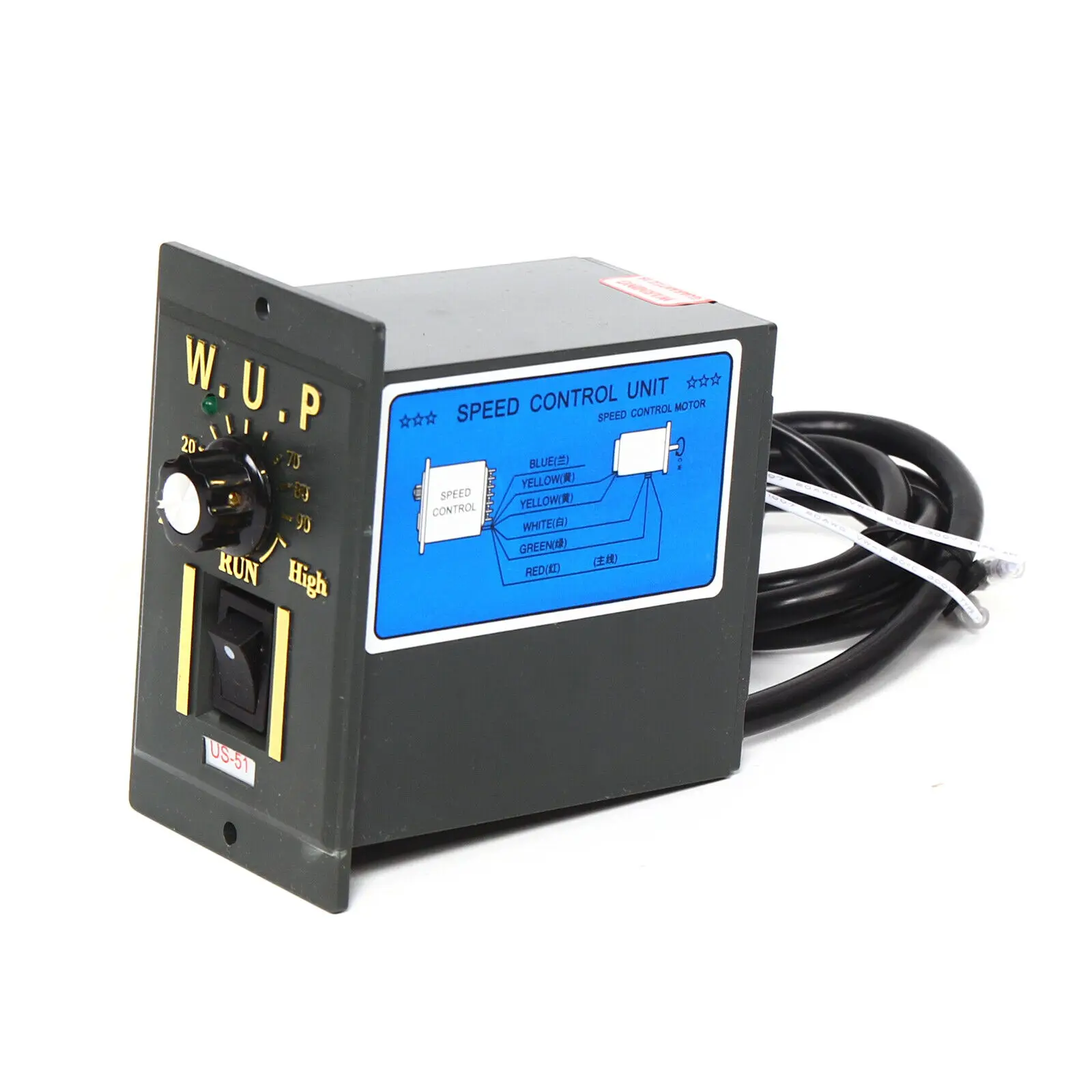 90W 220V AC 50K Gear Motor Reducer Electric Variable Speed Controller 0-27RPM
