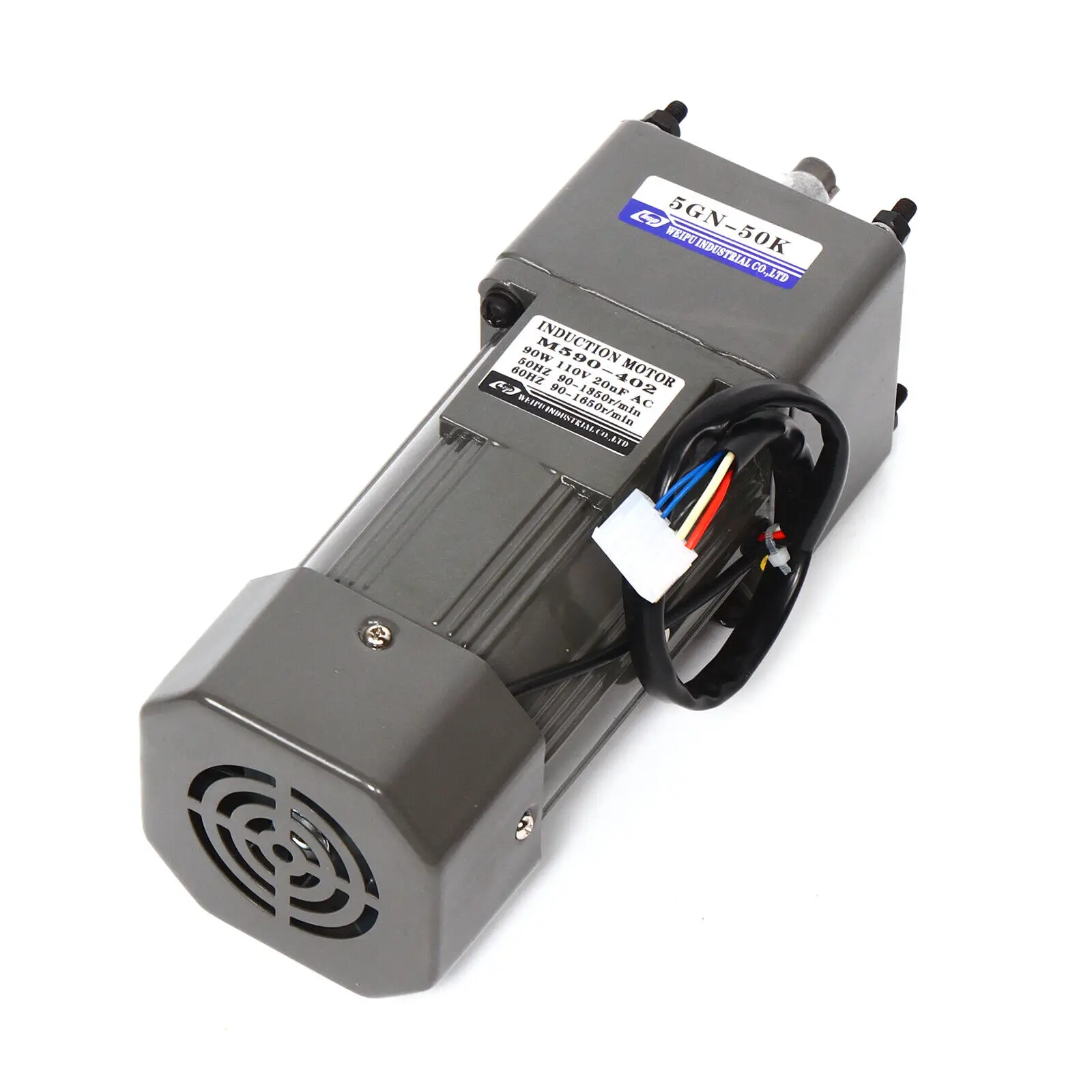 90W 220V AC 50K Gear Motor Reducer Electric Variable Speed Controller 0-27RPM