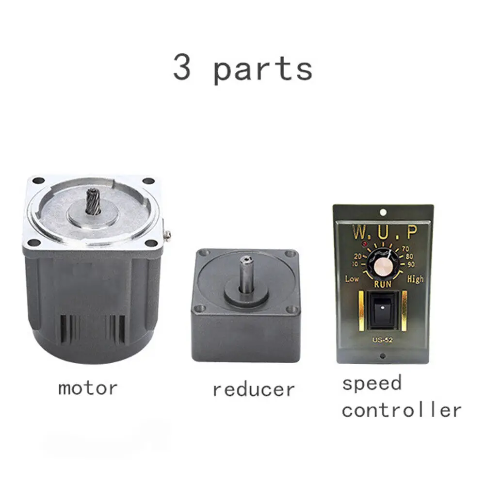 90W 220V AC 50K Gear Motor Reducer Electric Variable Speed Controller 0-27RPM