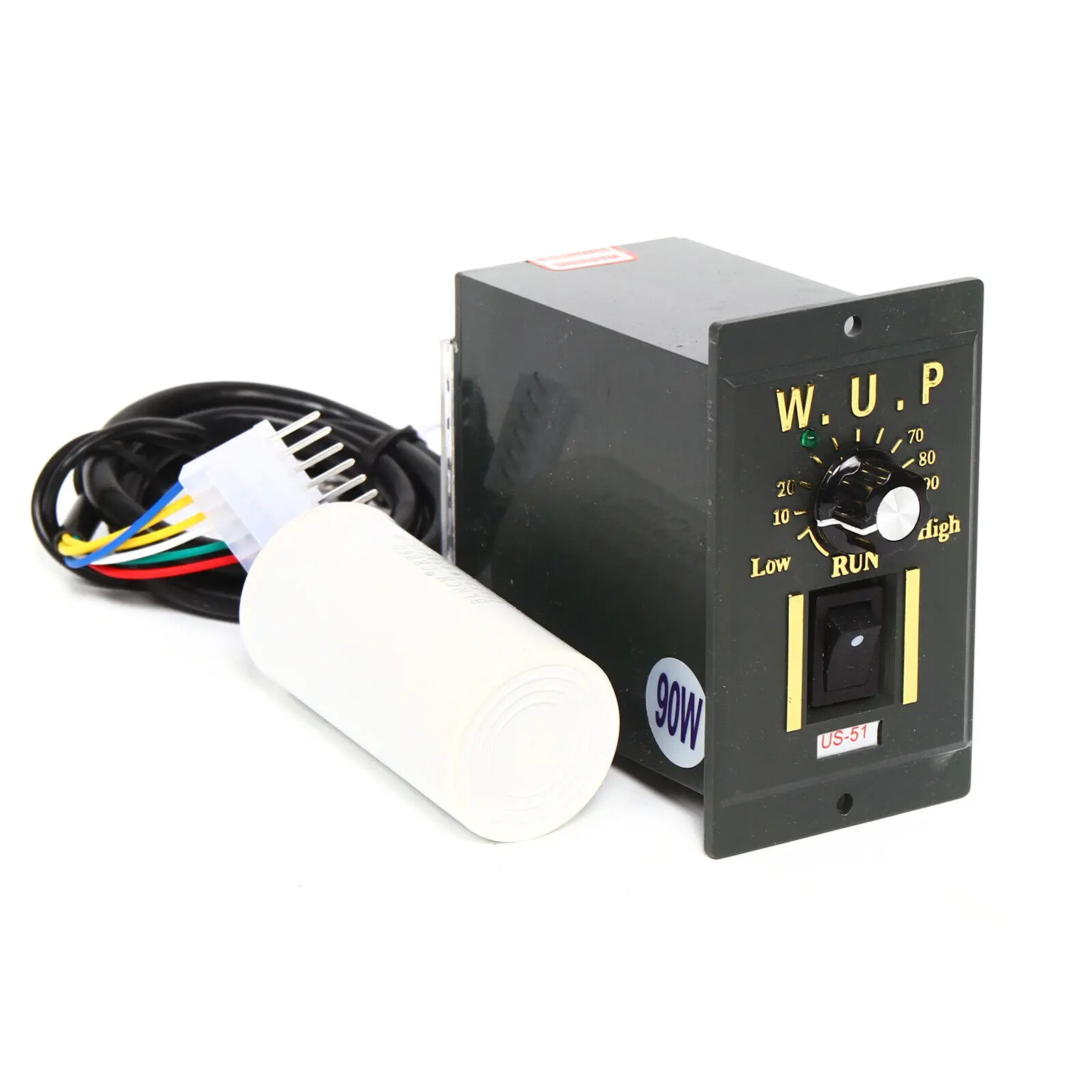 90W 220V AC 50K Gear Motor Reducer Electric Variable Speed Controller 0-27RPM