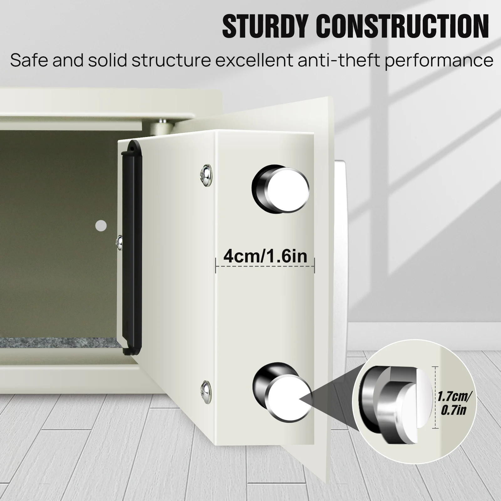 Safes for Home Fireproof Waterproof with 2 Manual Override Keys,Security Safe Cash Box with Double Digital Keypad and Key