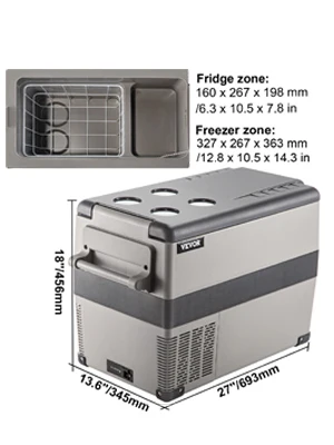 SucceBuy 20L 22L 35L 45L 55L Car Refrigerator Mini Fridge Freezer Portable Compressor Cooler DC 110-240V Ice Box for Camping