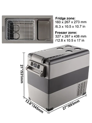 SucceBuy 20L 22L 35L 45L 55L Car Refrigerator Mini Fridge Freezer Portable Compressor Cooler DC 110-240V Ice Box for Camping