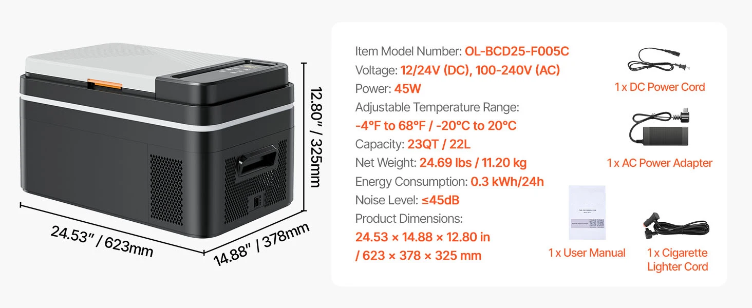 SucceBuy 20L 22L 35L 45L 55L Car Refrigerator Mini Fridge Freezer Portable Compressor Cooler DC 110-240V Ice Box for Camping