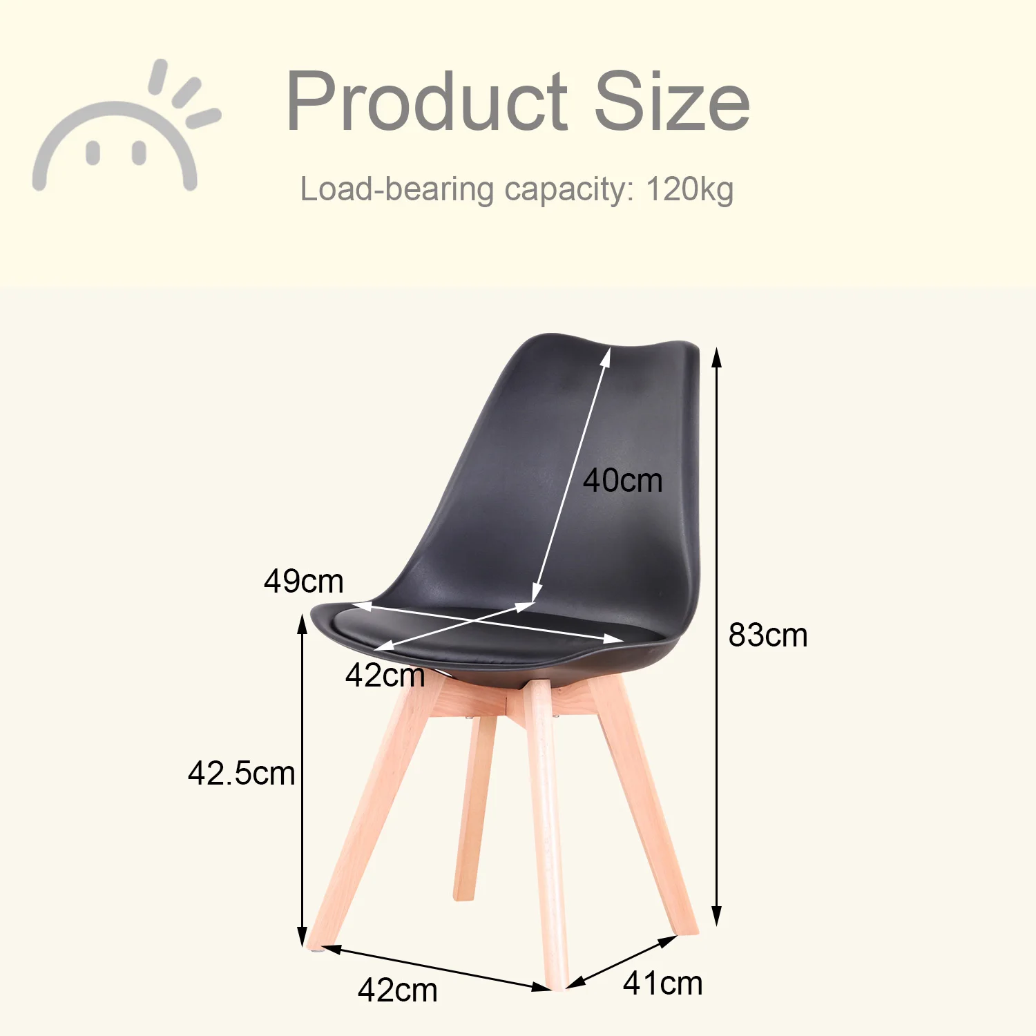Set of 4 / 6 Nordic Medieval Dining Chairs PU Padded Seat Beech Wood Legs Desk Chairs for Dining Room Bedroom Balcony Restaurant