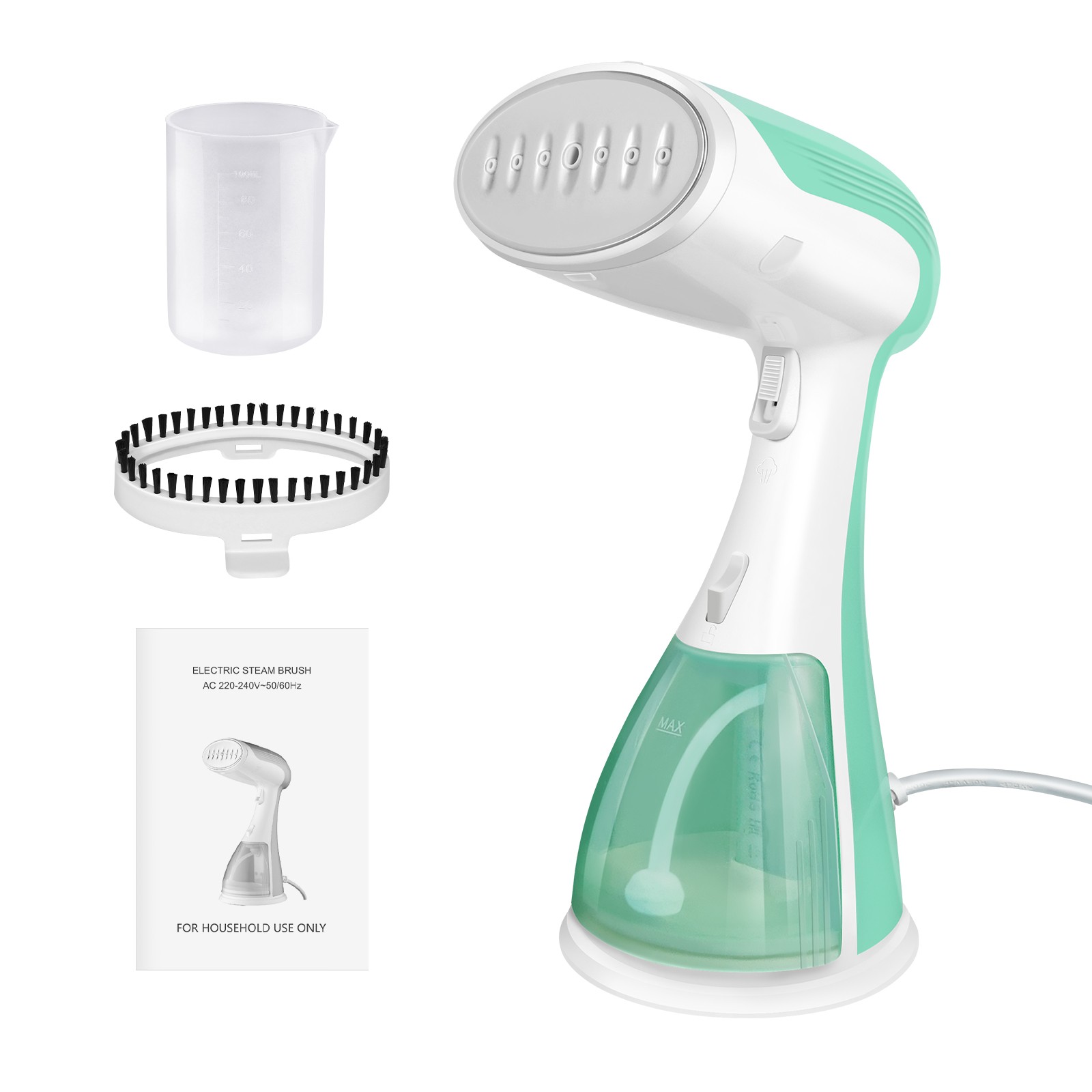 DayPlus 4800W Garment Handheld Steamer Fabric Curtain Clothes Iron Heat Travel Steam DIY,Steamer for Clothes, Home 300ML Tank