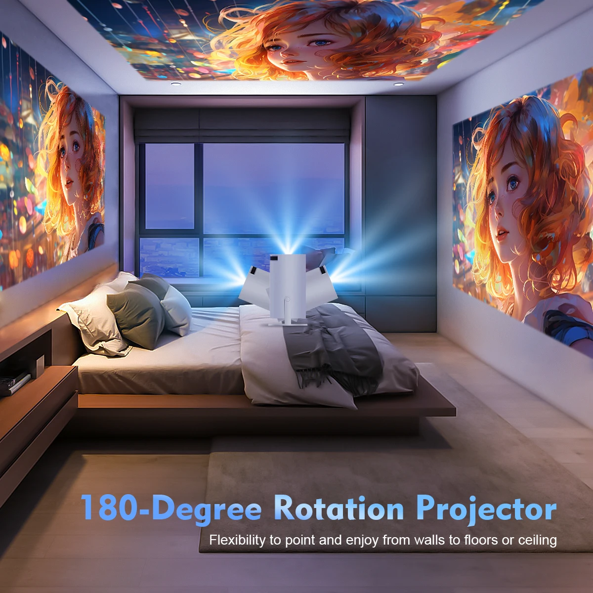 Magcubic Projector Android 14 Projector HY300 Pro Wifi6 290ANSI Projector 8K BT5.4 Home Cinema Outdoor Portable Projetor