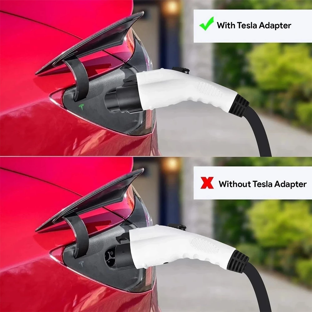 Teschev EV Charger Adapter Type1 to Type2 Charging Connector Type 2 to GBT Plug Adapter for Electric Car Accessories