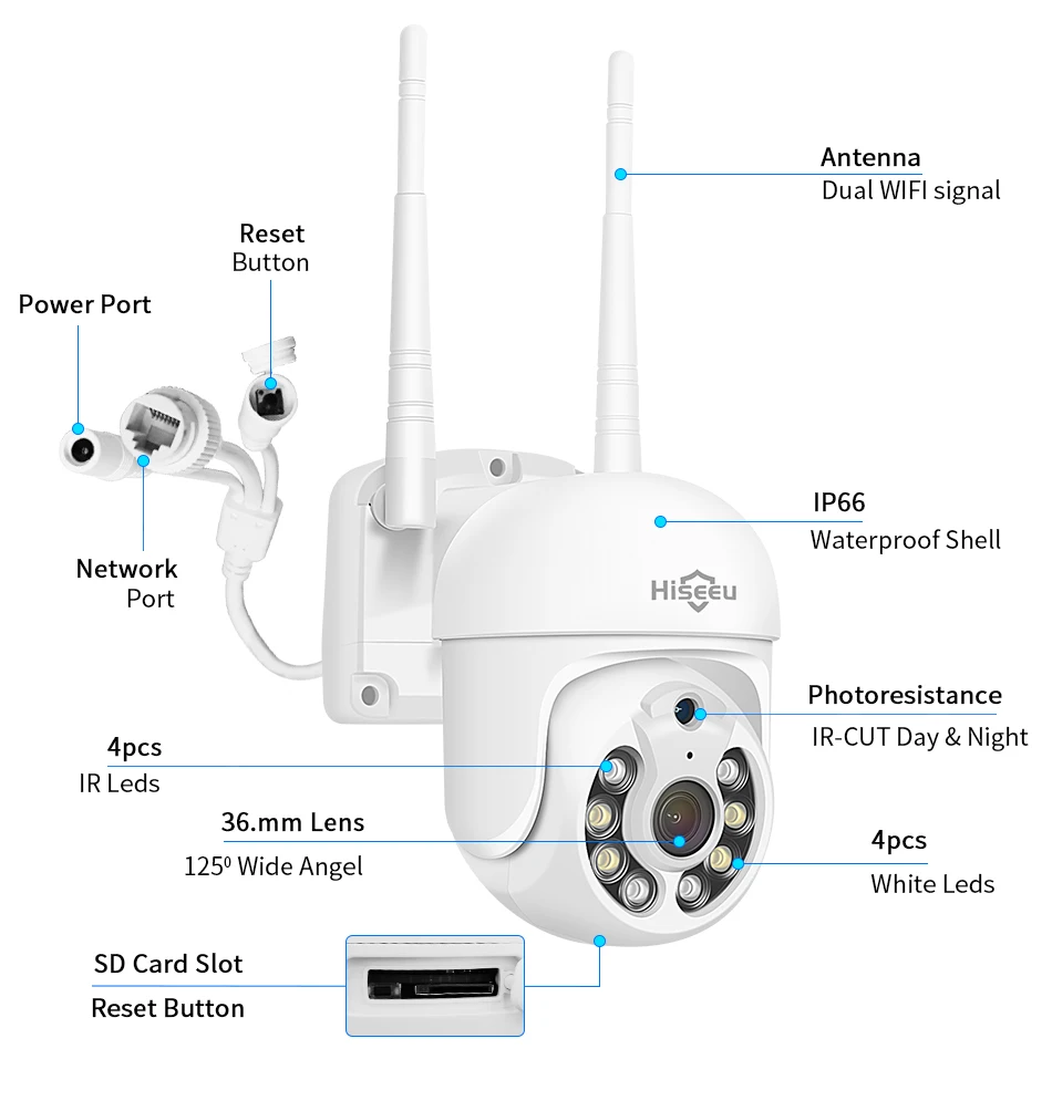 Hiseeu 3/5MP 10CH NVR with 10.1" Monitor Wireless Security Cameras Kit Outdoor Waterproof IP Camera Surveillance CCTV System Set