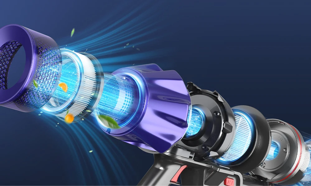 Laresar V7 500W 50KPA Suction Power Cordless Vacuum Cleaner Handheld smart Home Appliance Removable Battery Dust Cup