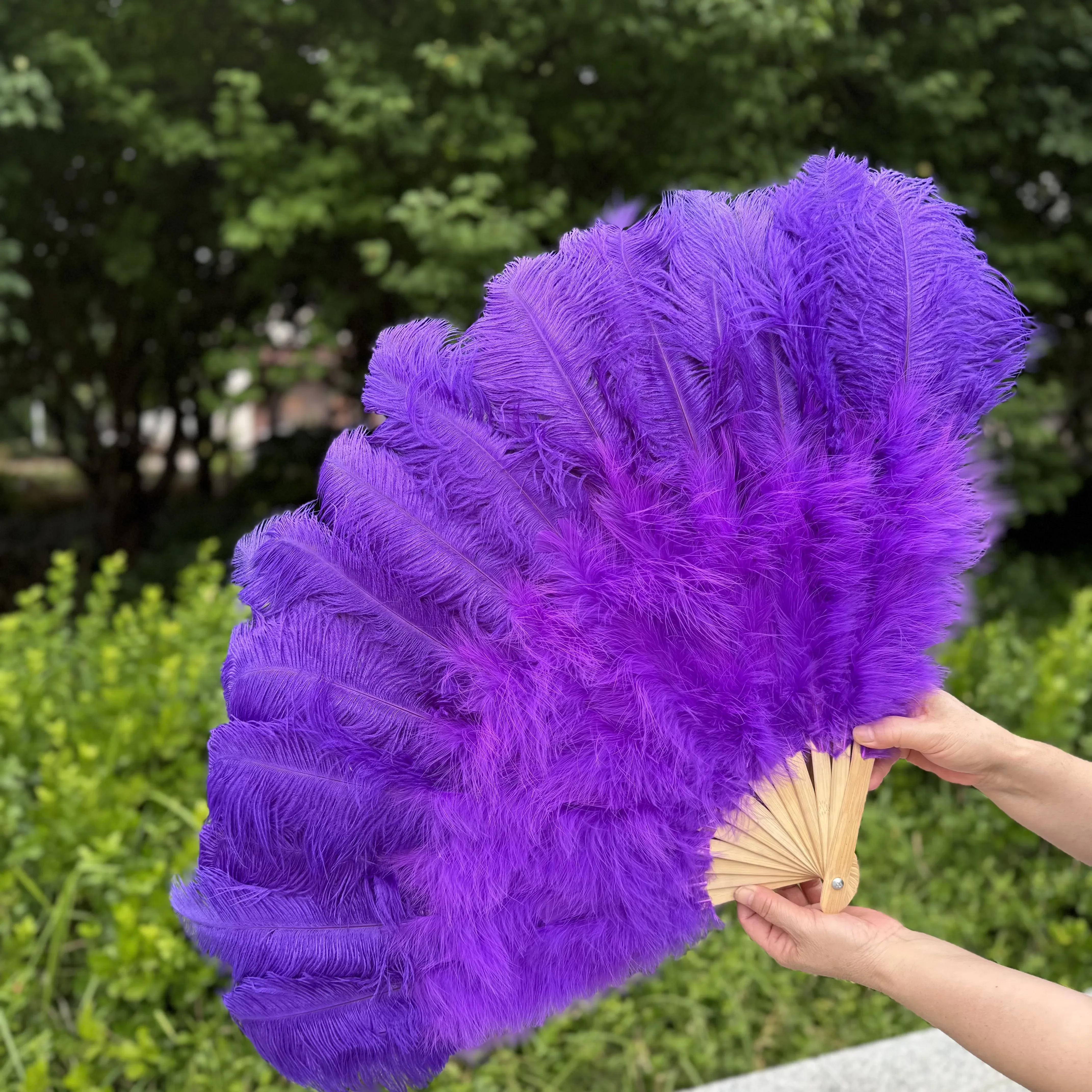 100/130Cm Big Pink Ostrich Feather Dance Fans Foldable Hand Held Plume Fan Decorate Halloween Party Belly Craft Accessories