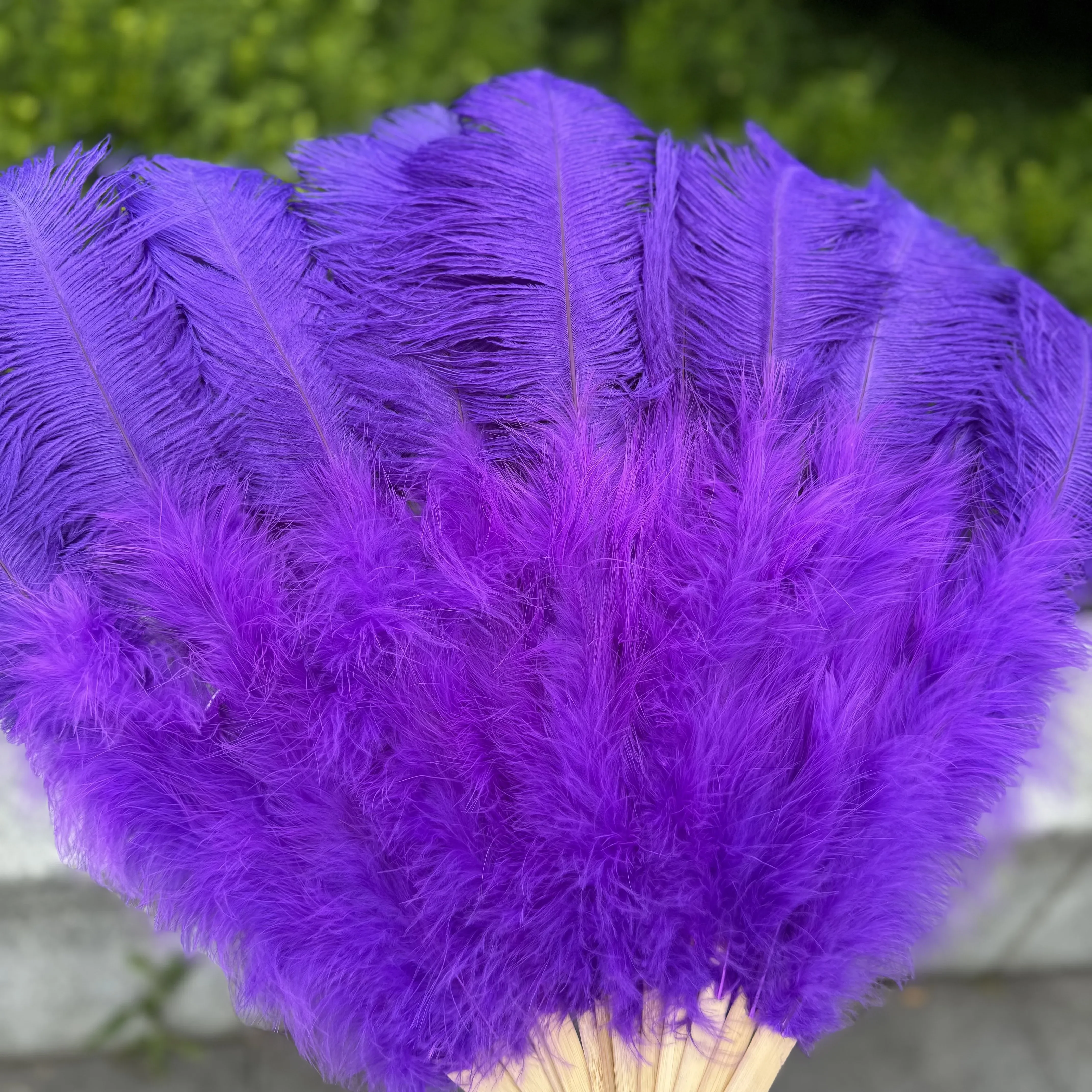 100/130Cm Big Pink Ostrich Feather Dance Fans Foldable Hand Held Plume Fan Decorate Halloween Party Belly Craft Accessories