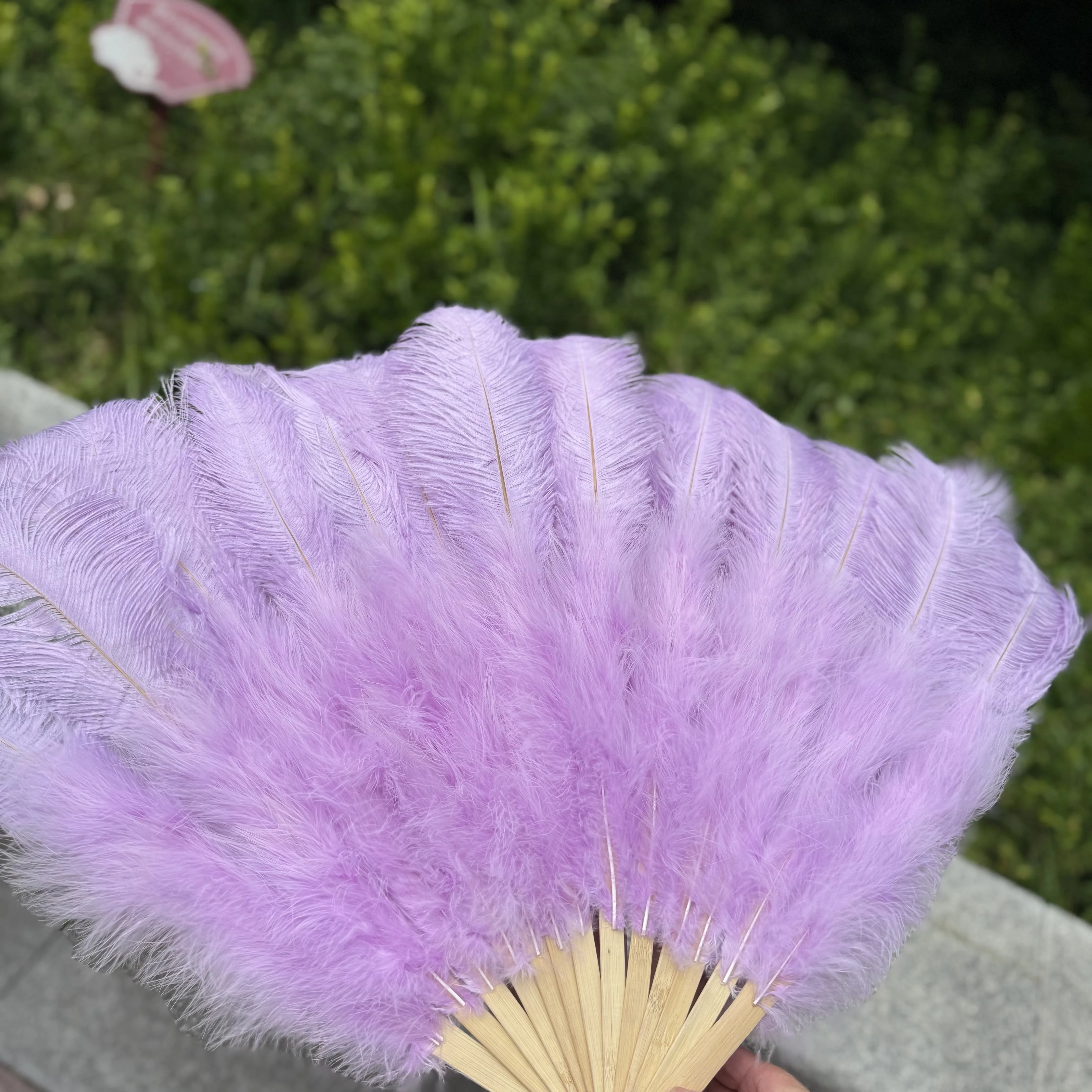 100/130Cm Big Pink Ostrich Feather Dance Fans Foldable Hand Held Plume Fan Decorate Halloween Party Belly Craft Accessories