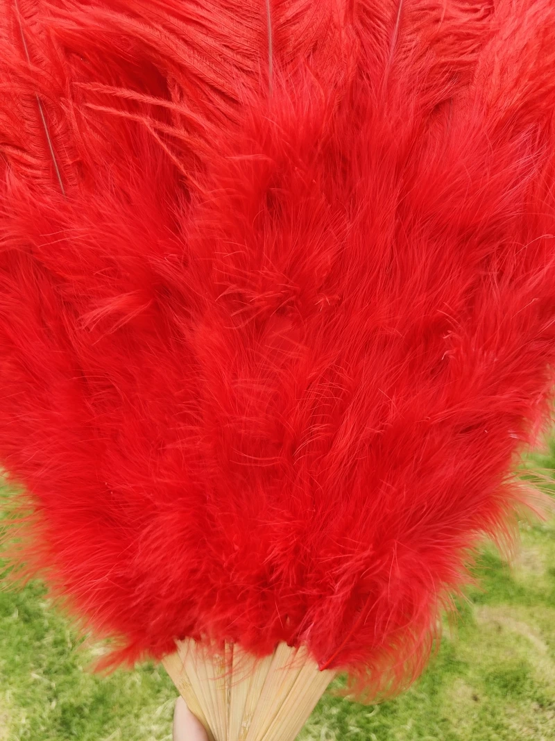 100/130Cm Big Pink Ostrich Feather Dance Fans Foldable Hand Held Plume Fan Decorate Halloween Party Belly Craft Accessories