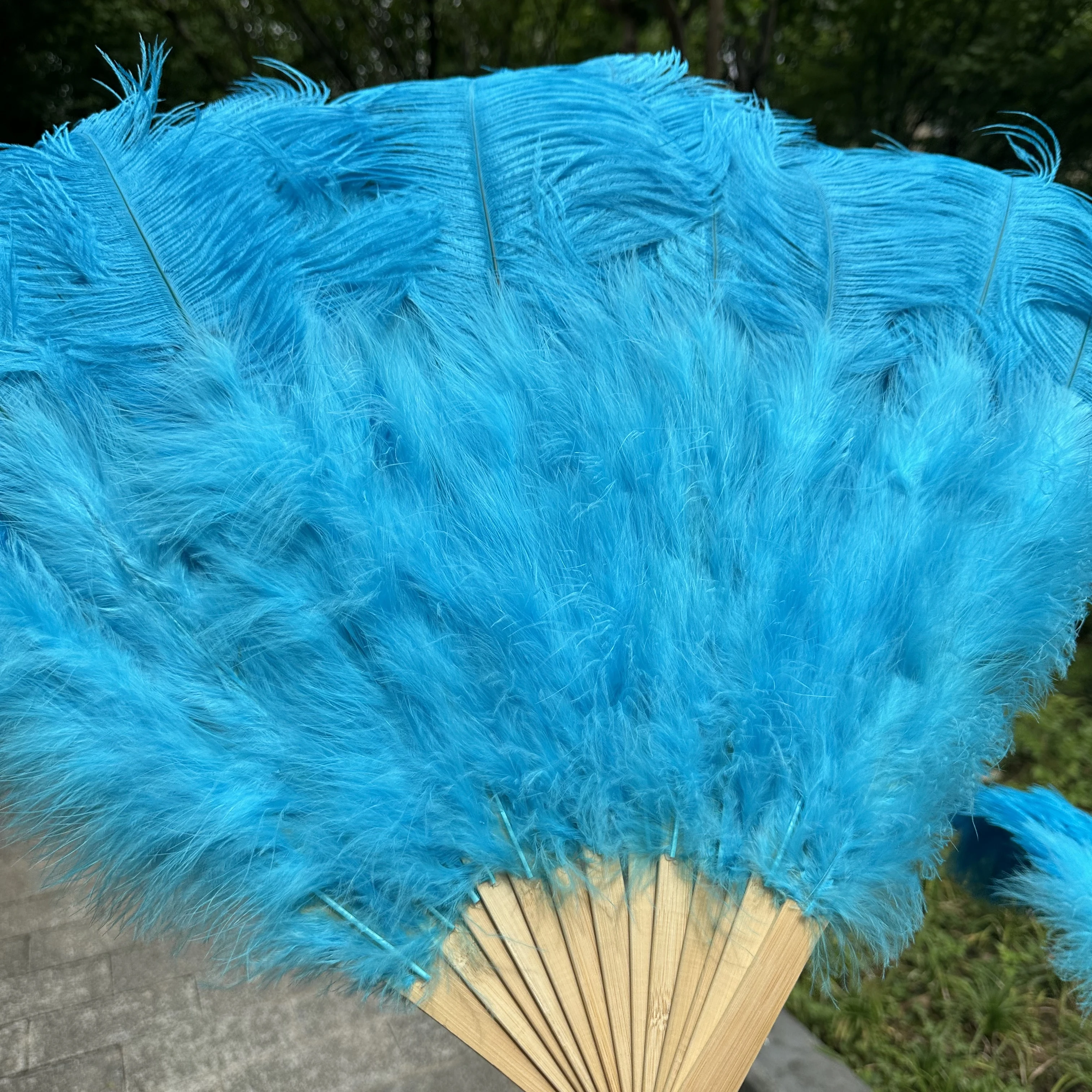 100/130Cm Big Pink Ostrich Feather Dance Fans Foldable Hand Held Plume Fan Decorate Halloween Party Belly Craft Accessories