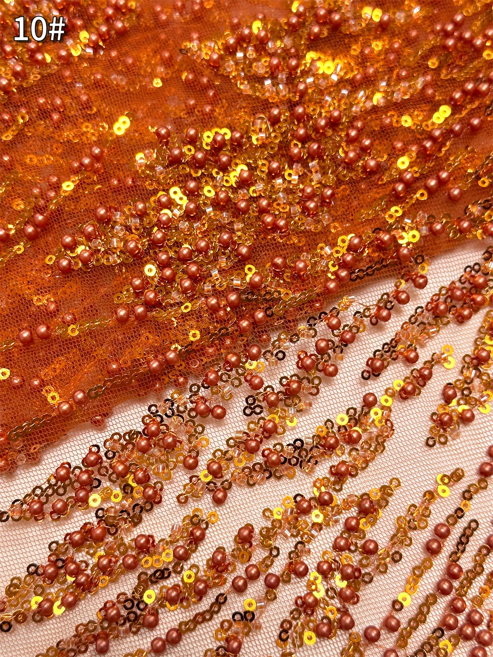 Green Sequin Lace Fabric African Fabric Lace Wedding Dress 2026 Luxury Gold Beaded Lace French Mesh Sequence for Sewing