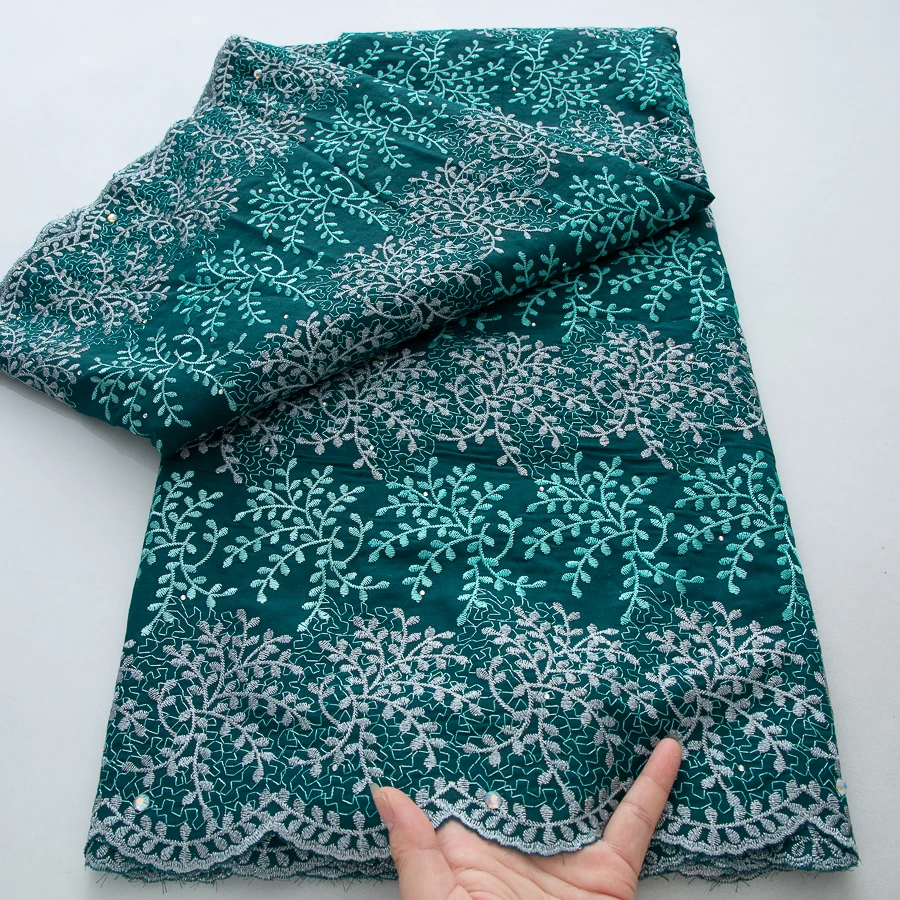 Latest African Dry Cotton Lace Fabric 2025 Hight Qualiry Swiss Voile Lace in Switzerland Lace Fabric Nigeria For Women Dress Sew